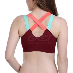 Soutien-gorge de sport de couleur unie beige clair, fabriqué en usine, produit le plus vendu, avec des matériaux de qualité supérieure, soutien-gorge de sport tendance pour femmes - Product Image 2