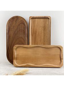 Bandeja Rectangular de Madera Maciza de Teca Africana, Ecológica, Pulida, Plato para Servir, Plato de Bambú - Product Image 6