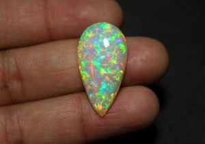 Ópalo Etíope Natural de Calidad Súper Fina, Cabujón en Forma de Pera de 28.5x15.5x7.5mm, 12.40 Quilates, Gema Multifuego, Piedra Welo, HASNAIN GEMS - Product Image 6