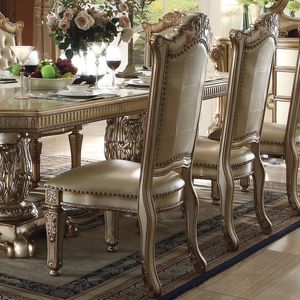 Set di 2 Poltrone con Schienale Trapuntato in Osso e Patina Dorata per Soggiorno - Product Image 2