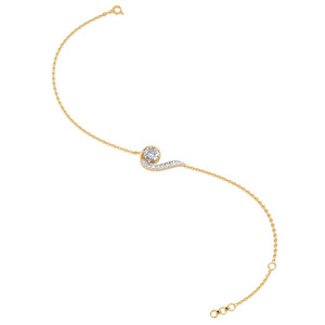 สร้อยข้อมือโซ่ประดับเพชรลายวนหรูหรา - Product Image 3
