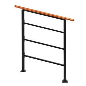 Ringhiere in legno massello per gradini esterni, ringhiera in ferro battuto per gradini in cemento per portico, adatta a 1-3 parti di scala - Product Image 6