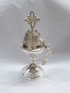 AG Metal Exports AGM-00200-F Arabic Metal <b>Incense</b> Burner & <b>Cone</b> Holder Home Decor Handheld Aromatherapy Diffuser 100% Natural - Product Image 2