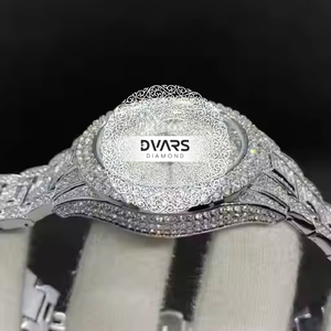 นาฬิกาข้อมือผู้ชายทรงแปดเหลี่ยมประดับเพชรโมอิสซาไนต์แบบ Iced Out ตัวเรือนสแตนเลสสตีลสีโรสโกลด์สองสีสั่งทำพิเศษ - Product Image 2