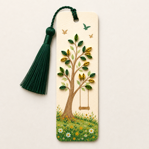 Marcapáginas de quilling hecho a mano con diseño de Árbol de la Vida al por mayor, tarjeta de quilling personalizada con borla, papelería con temática de naturaleza, fabricante ODM/OEM - Product Image 1