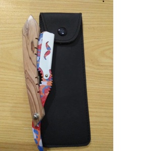 Navaja de Afeitar Profesional con Mango de Madera, Hoja Recta de Acero Inoxidable de Alta Calidad, Navaja de Barbero de Una Sola Hoja - Product Image 5