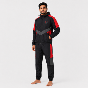 Survêtement coupe-vent pour homme de qualité supérieure, fabriqué avec un tissu léger et respirant, offrant un ajustement confortable et un service de logo personnalisé. - Product Image 3