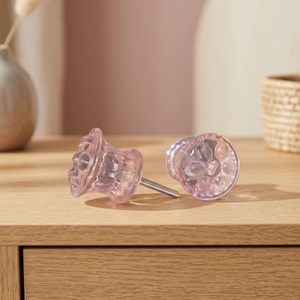 Pomo Redondo Rosa para Mueble de Cristal, Diseño Tradicional, Fácil Instalación, Accesorio para Bar en Casa - Product Image 1