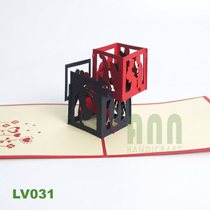 Logotipo personalizado Love Cube 3D Tarjeta de felicitación Recuerdo Estampado en caliente Impresión offset para el día de San Valentín Aniversario Todas las ocasiones - Product Image 6