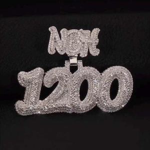 Luxury Moissanite Diamond Custom <b>Name</b> Pendant Iced Out Number Pendant Silver Hip Hop Jewelry Gift - Product Image 1