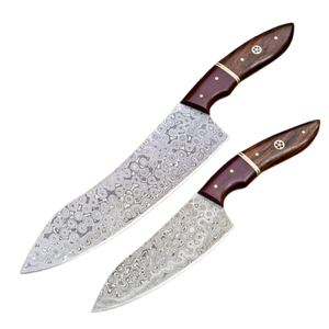 Best Supplier Cooking Damascus Steel <b>Knife</b> Set - 2 Pcs Custom OEM Professional Chef Use <b>Kitchen</b> <b>Knife</b> Set With Leather Cover - Product Image 1