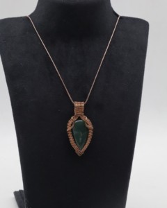 Collar con Colgante de Piedra de Ágata Natural Envuelto en Alambre de Cobre, Joyería Boho Hecha a Mano con Piedras Preciosas, Venta al Por Mayor - Product Image 2