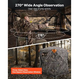 Borsa da trasporto portatile e resistente per tenda da caccia pop-up 1-2 persone, tenda da caccia a 270 gradi per osservazione del terreno, per caccia singola o doppia - Product Image 2