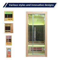 Sauna infrarouge lointain moderne de luxe en hemlock à chauffage rapide, ventilation réglable, pour usage intérieur, avec chauffage en fibre de carbone, idéal pour les salles de sport