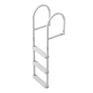 Scaletta per barca pontone in alluminio a 3 gradini, con gradini larghi antiscivolo in PP, capacità di carico 500 libbre, parti e accessori rimovibili - Product Image 1