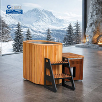 Bain froid haut de gamme pour biohacking, en acier inoxydable 316, avec structure en cèdre rouge et pod de refroidissement intégré, pour projet de villa en Allemagne