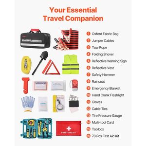 Kit de Primeros Auxilios 2 en 1 y Cables de Arranque, Herramientas Esenciales para Emergencias en Carretera, Kit de Emergencia para Auto, Hogar y Viajes - Product Image 2