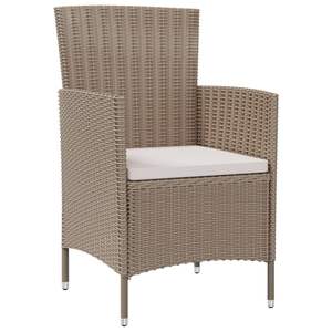 Ensemble de 2 chaises de jardin en polyrotin beige avec structure en acier thermolaqué, mobilier d'extérieur durable - Product Image 2