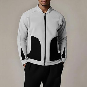 ชุดวอร์มผู้ชายแบบสองชิ้น ชุดเสื้อแขนยาวและกางเกงขายาว ชุดออกกำลังกาย ชุดวิ่งจ๊อกกิ้ง ชุดกีฬาสวมใส่สบาย ทันสมัย สไตล์ลำลอง - Product Image 3