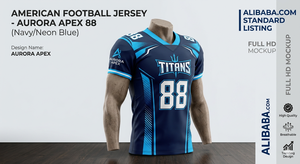 Titans <b>Men's</b> American Football Jersey Sublimated Print Moisture Wicking Fitted Short Sleeve <b>V</b>-<b>Neck</b> Uniform Apparel - Product Image 5