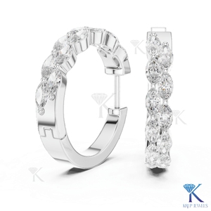 ต่างหูเพชรทรงมาร์คีส์สองแถว ผลิตด้วยวิธี CVD HPHT ทองคำแท้ 14K 18K หรูหรา สำหรับผู้หญิง งานแต่งงาน เครื่องประดับเจ้าสาว - Product Image 6