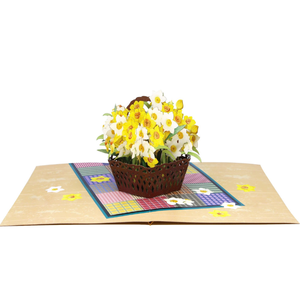 Carte de vœux 3D pop-up en gros, thème fleur de narcisse, faite à la main, avec enveloppe, pour occasions spéciales - Product Image 2