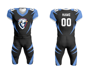 Maillot de football américain Barice Catta pour homme, noir et bleu, sublimé, anti-humidité, manches courtes, coupe ajustée, uniforme adulte toutes saisons - Product Image 5