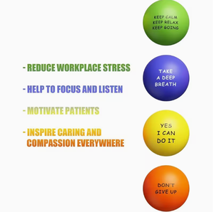 Set de Balones de Ejercicio con Mensajes Motivacionales en Colores Verde, Azul, Amarillo y Naranja, Material PU para Uso Escolar, Alivio del Estrés y Entrenamiento de Concentración - Product Image 4