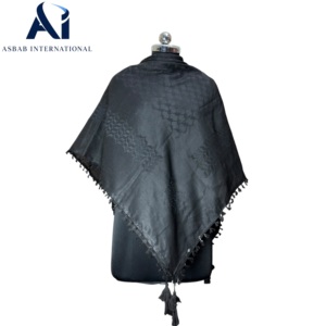 Wholesale <b>Black</b> Shemagh <b>Scarf</b> Ghutra Iraqi Omani Yemeni Arab Headscarf Bulk Traditional Keffiyeh Manufacturer & Exporter - Product Image 3