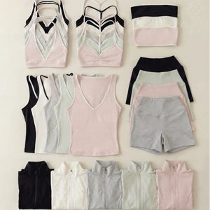 Conjunto de Yoga Rojo de 2 Piezas, Leggings de Cintura Alta, Top Corto con Espalda Cruzada y Cuello en V, Ropa Deportiva sin Costuras para Mujer - Product Image 2