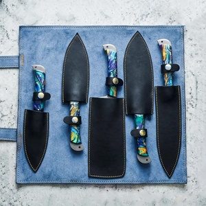 Premium Damascus Steel 5-PCS Chef <b>Knife</b> Set Luxury Resin Handles Ambidextrous Design Polished Blades (67 Layers) Custom Logo - Product Image 3
