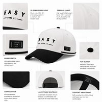 Casquette de baseball 5 panneaux personnalisée avec logo, broderie 3D, bicolore, imperméable, respirante et ajustable pour hommes – Vente en gros