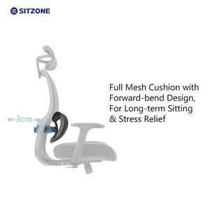 Silla de soporte Lumbar ajustable con respaldo alto moderna Sitzone Silla giratoria de oficina de malla ergonómica Silla De Oficina Escritorio - Product Image 3