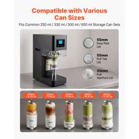 Machine de scellage automatique de boîtes de conserve commerciales 2,17 po (55 mm) pour boîtes en aluminium et en plastique, hauteur réglable, 220 V, fonctionnement manuel