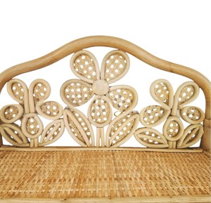 Étagère murale en rotin floral pour chambre d'enfant, étagère flottante en osier tressé à la main avec porte-vêtements suspendu - Product Image 3