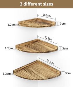 Ensemble de 3 étagères murales flottantes en bois d'acacia naturel, organisateur de rangement mural pour la maison, l'hôtel, vente en gros - Product Image 2