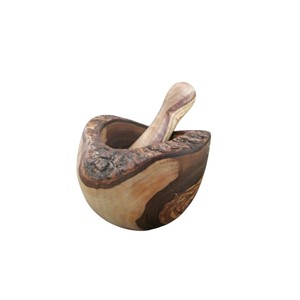 Handmade Wood Mortar and Pestle Set Eco-Friendly Spice <b>Grinder</b> Garlic Smasher & <b>Herb</b> Crusher for Kitchens and Home Decor - Product Image 5
