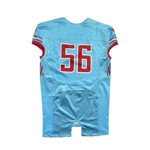 Uniforme de football américain personnalisé de haute qualité OEM, couleur unie, 100% polyester, respirant, séchage rapide, manches courtes, grande taille - Product Image 1