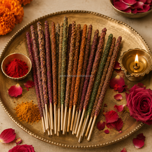 9 Inch Premium Charcoal Art <b>Candle</b> Bamboo Jar New Year Bars Prayer Aromatherapy Wholesale <b>Bulk</b> Export Supply India - Product Image 1