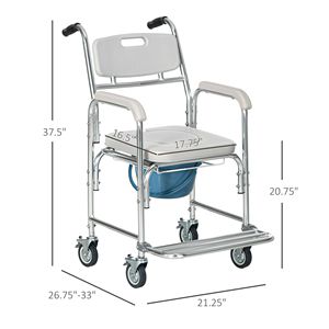 Sedia Comoda 3 in 1 con Ruote Impermeabili Imbottite, Design Portatile per Supporto fino a 150 Kg, Colore Grigio - Product Image 3
