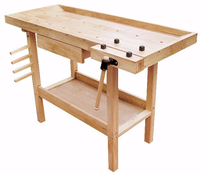 Mesa de Trabajo Multifuncional para Estudiantes, Mesa de Carpintería Fácil de Usar para Jardín de Infancia, Madera de Caucho Sólida para Niños