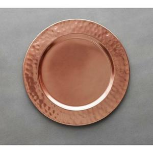 Round Hammered Copper <b>Decorative</b> <b>Plate</b> Handmade Vintage Style Metal Charger <b>Plate</b> For Engagement Parties Tableware Use - Product Image 5