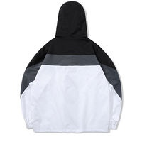 Blouson Bomber Unisexe Léger en Polyester Enduit Camouflage Formel avec Blocs de Couleurs et Fermeture Éclair Grande Taille Printemps