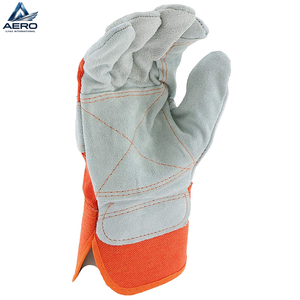Guantes de Trabajo Profesionales de Lona Naranja 2026, Ligeros y Resistentes, con Puño de Seguridad y Palma de Cuero - Product Image 4