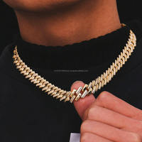 Cadena Cubana de Plata de Ley 925 con Diamantes de Moissanita Más Vendidos, Joyería Fina Chapada en Oro Amarillo Estilo Hip Hop para Boda