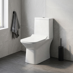 WC en céramique de luxe or et noir, cuvette de toilette en porcelaine pour intérieurs de salle de bain modernes et élégants - Product Image 3