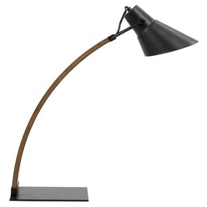 Lámpara de escritorio Noah Mid Century Modern en nogal y negro - Product Image 3