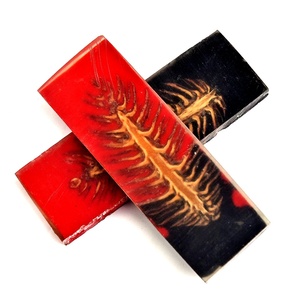 Cuchillo de caza y camping de acero damasco inoxidable con mango de resina epoxi, hoja recta de punta caída, personalización OEM ODM, madera de palisandro - Product Image 5