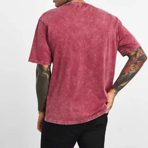 Camiseta Personalizada de Alta Calidad, 100% Algodón, Lavado Ácido, Manga Corta, Cuello Redondo, Unisex, Antiarrugas, Secado Rápido, para Hombre y Mujer - Product Image 2