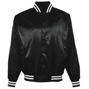 Nouvelle veste bomber universitaire en laine bleu roi et cuir noir, col montant, style universitaire, design streetwear, logo frontal - pour l'hiver - Product Image 1